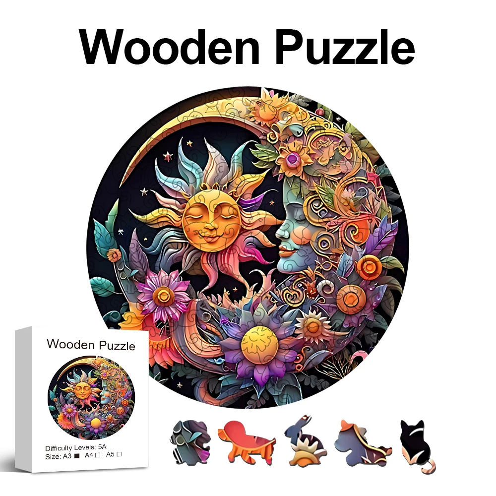 Art Wooden Jigsaw Puzzles for Adults, Unique Animal Shaped Pieces Stress Relieve Toys, DIY Leisure Game for Family, Home Decor