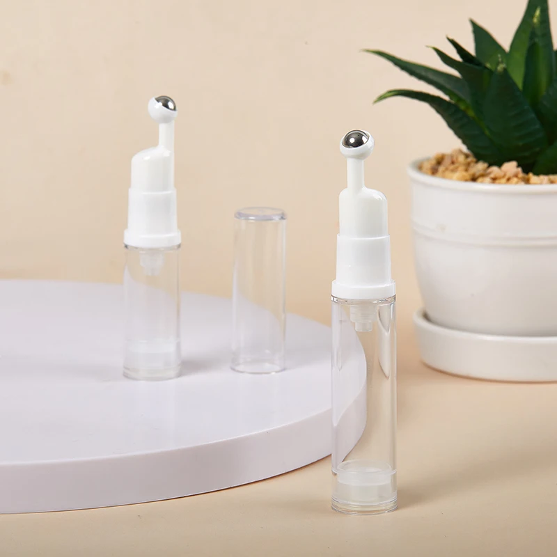 5/10ml Liquid Foundation Refillable  Cosmetics Eye Cream Roller Ball Vacuum  Travel Portable Empty Glass Bottle