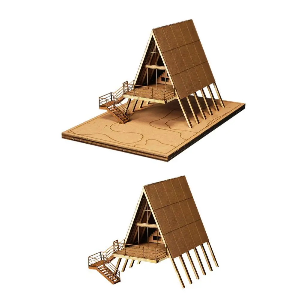 Wood model kit house DIY Mini building for the Diorama Railway