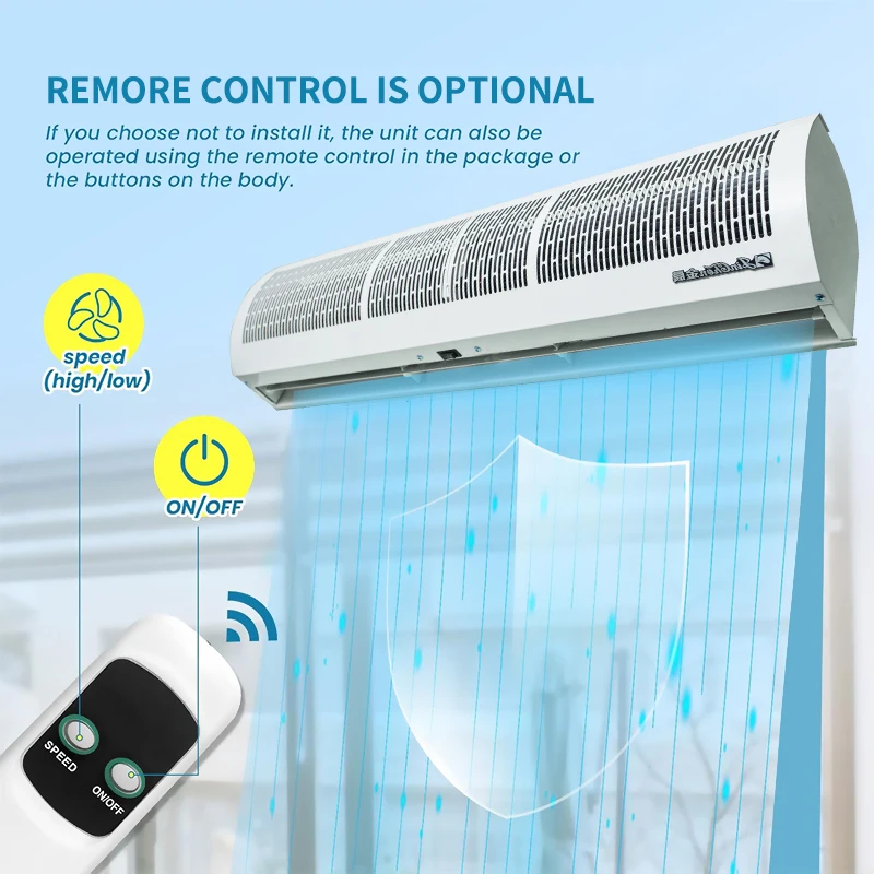 Wholesale High Quality 220V AC Motor White CE Certified Shop Mall Door Top Air Curtain with Wall/Window Mount