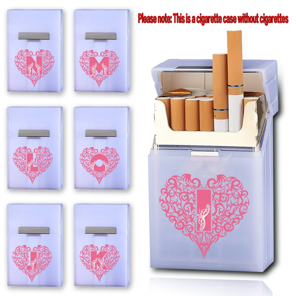 

Waterproof Cigarette Storage Case With Magnetic Buckle Plastic Cigarette Storage Box Ciga Protective Cover Love Letter Pattern