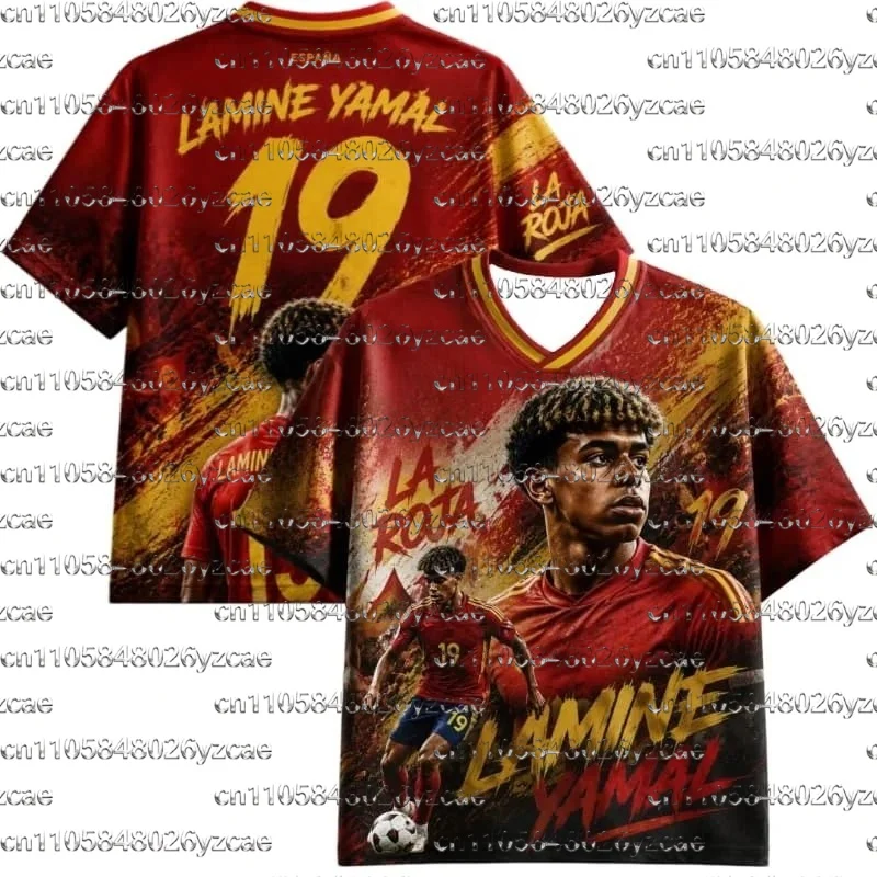 New Spain Yamal Soccer Jersey Kids Adults Personalized Collectible Commemorative Football Shirt for Outdoor Match Training