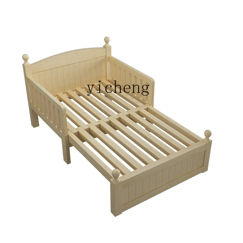 Tqh Solid Wood Children's Telescopic Bed Folding Baby Splicing Bed Multi-Functional Push and Pull Dual-Use Widened