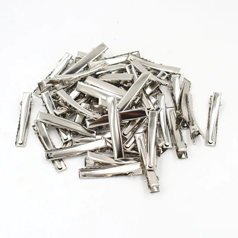 50 Uds. Pinzas de Metal para el cabello, horquillas planas de pico de pato de hierro para joyería DIY, horquillas para el cabello, Clip de corbata para mujer, accesorios de herramientas de estilo de cabello