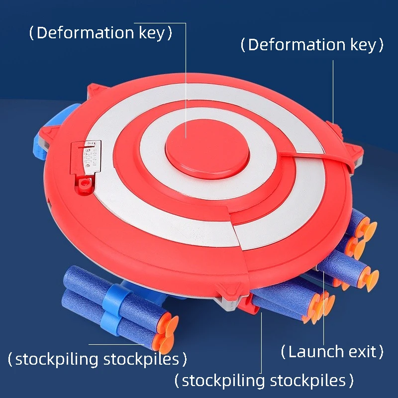 2025 New Captain America Shield Soft Bullet Gun Launcher Toy Avengers Transformable And Hidden Children's Boy Toy Gift