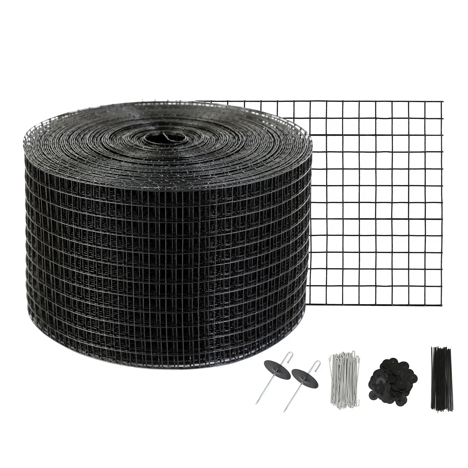 8 inch x 100ft Solar Panel Bird Guard, Critter Guard Roll Kit with 70pcs Aluminum Alloy Fasteners, Solar Panel Guard with Rust-proof PVC Coating, 1/2 inch Wire Roll Mesh