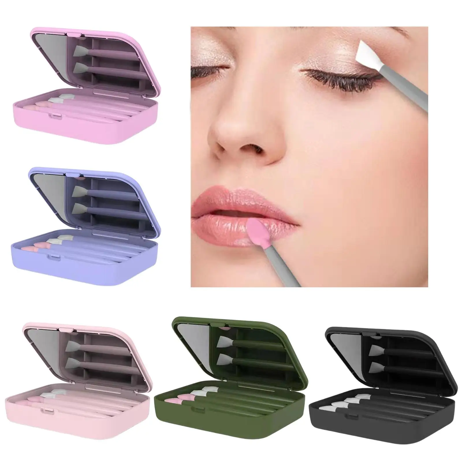 Soft Silicone Face Brush Eye Shadow Brush Set Reusable Makeup Tools for All Skin Types and Beauty Routines