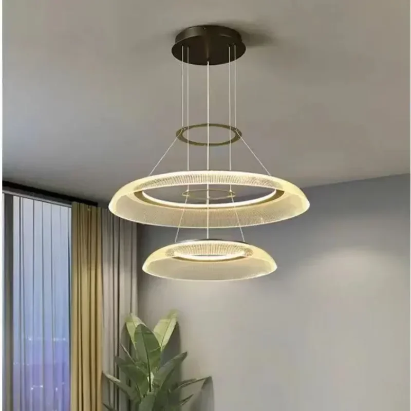 Nordic Living Room Chandelier Modern Simple Bedroom Light Luxury Ring Pendant Lights Creative Personality Art Designer Lamp