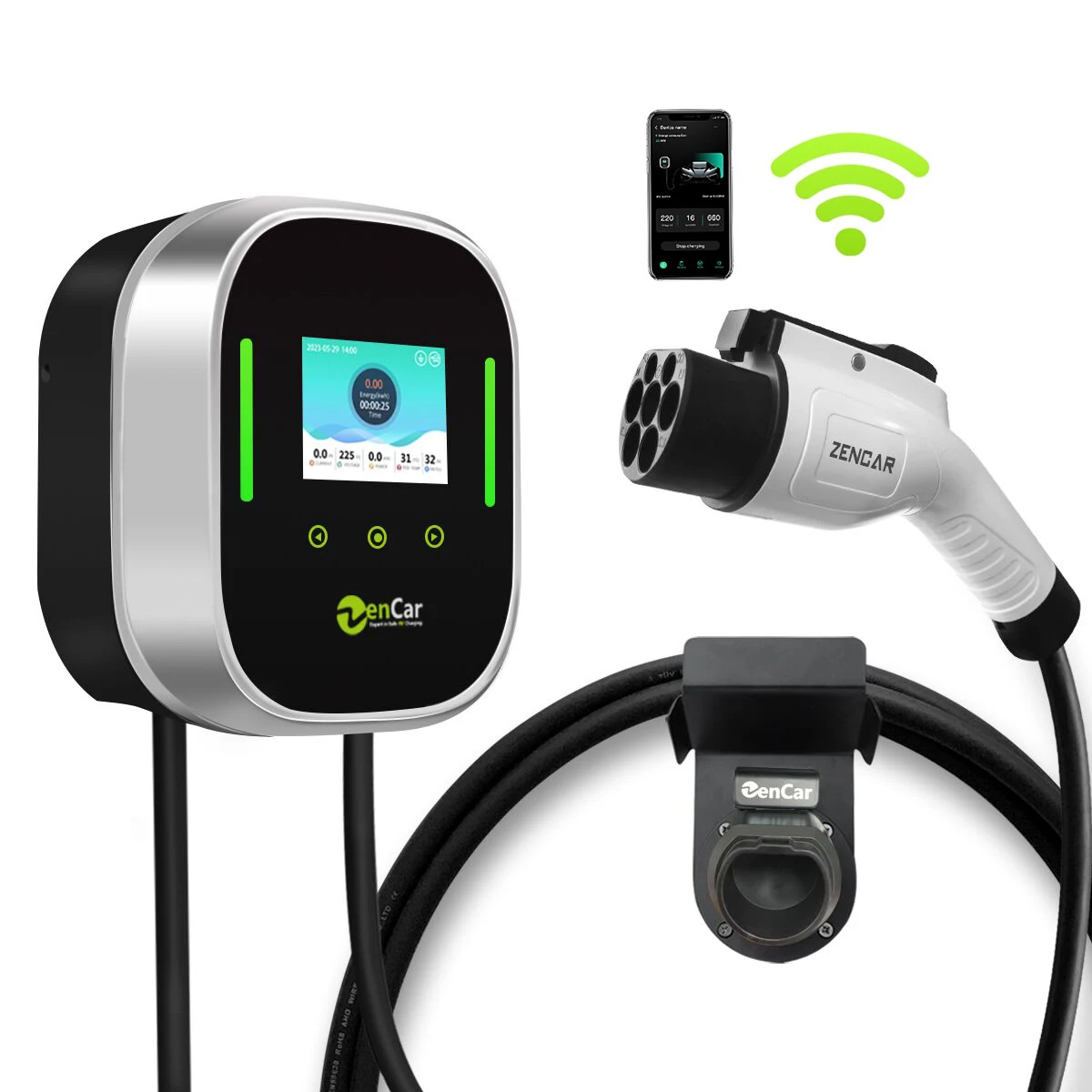 2026 Electric Car Charger Manufacturer 32A 1 Phase 7kW EV Wallbox GB/T Fast EV Charger Station Wi-Fi APP Control