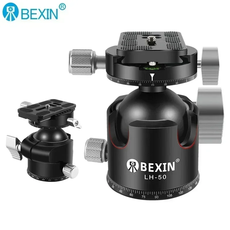 Tripod Head Universal Ball Head All Metal Low Profile Panoramic Video Ballhead Quick Release Plate for Tripod DSLR Monopodcamera