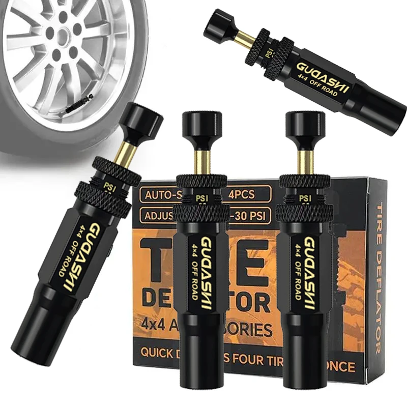 

(10-30 фунтов на квадратный дюйм) 4 шт. регулируемый комплект клапанов дефлятора шин с автоматической остановкой 4x4, инструмент для завинчивания воздуха в шинах для транспортных средств, мотоциклов, внедорожников