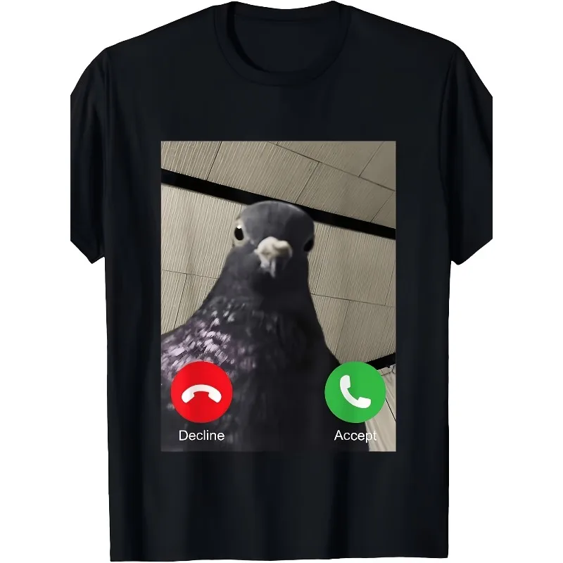 Humorous Pigeon Emoji Pack, Absurd Brainstorming T-shirt Summer New Style Suitable for Both Men and Women