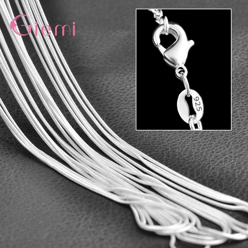 

5 PCS High Quality 16-30 Inches 925 Sterling Silver Necklace Chain For Women Wedding Jewerly Accessories