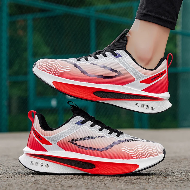 Carbon Plate Running Shoes Men Anti Slip Athletic Sports Shoes Breathable Walking Shoes Professional Marathon Men Women Sneakers