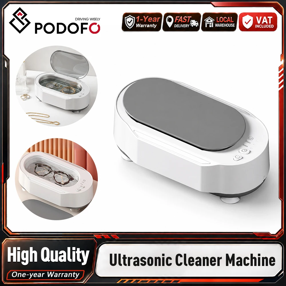 Podofo USB-Ultraschallreiniger, tragbare Ultraschall-Reinigungsbox, Ultraschall-Vibrationsreinigungsmaschine, 45000 Hz, geräuscharm, für Brillen, Schmuck, Make-up-Pinsel, Zahnersatz, Münzen,