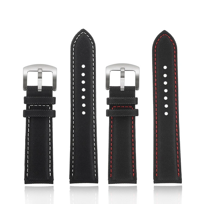 20mm 21mm 22mm 23mm Nylon Leather Watch band For Breitling TAGHeuer F1 Mido Seiko Omega Universal strap men bracelet view 6
