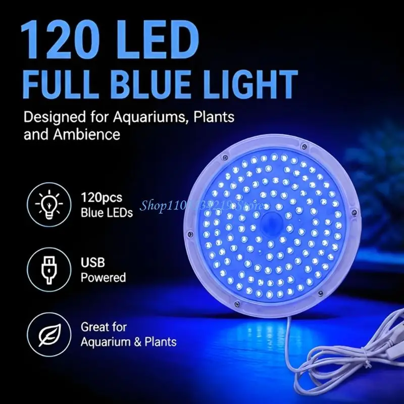 N5KC Round Blue Light Lamp with Adjustable Support Bracket for Rooms