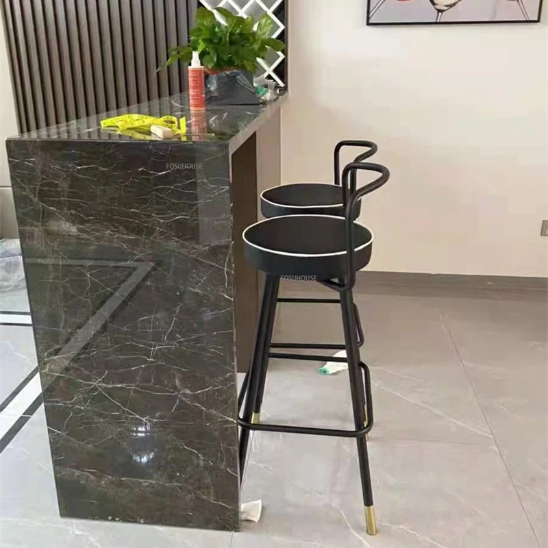 Nordic Office Bar Stools Accent Counter Modern Balcony High Makeup Dining Chair Metal Living Room Banqueta Salon Furniture