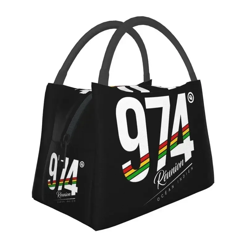 974 Reunion Isalnd Insulated Lunch Bags for Camping Travel Rasta Strips Waterproof Thermal Cooler Lunch Box Women