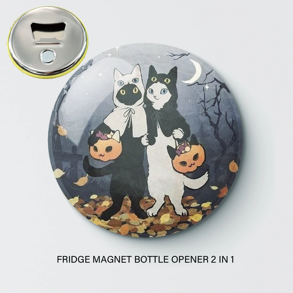 فتاحة زجاجات صفيح على شكل شبح فن الهالوين ومغناطيس الثلاجة - أداة مطبخ منزلية 2 في 1 H069-072