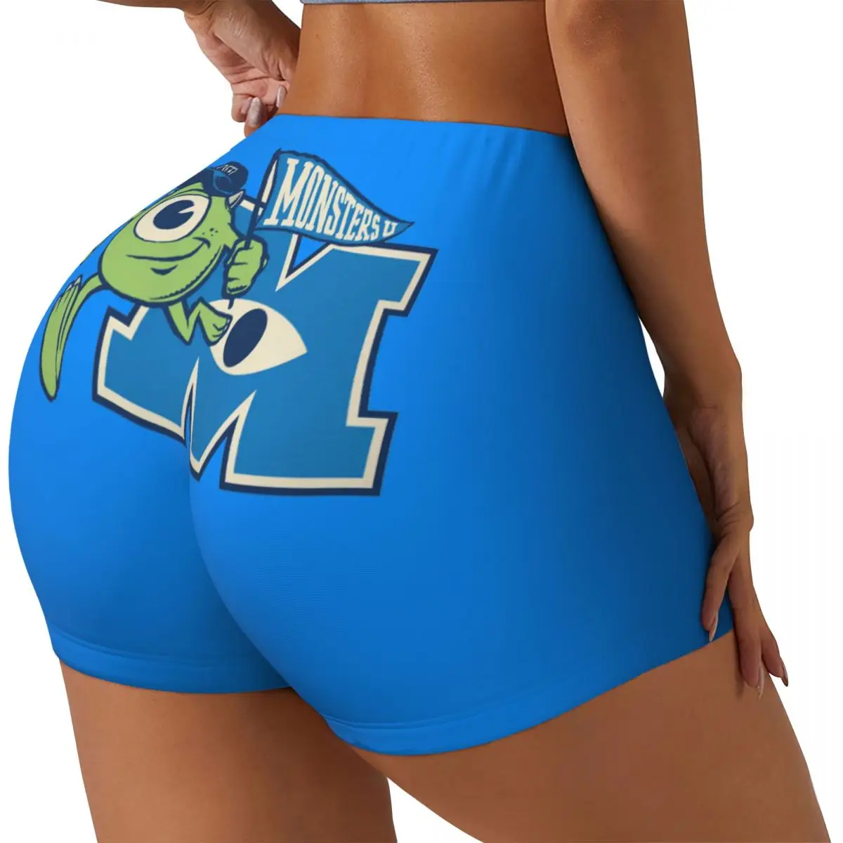 Custom Monsters University Mike M Gym Volleyball Biker Shorts Women Workout Yoga Shorts