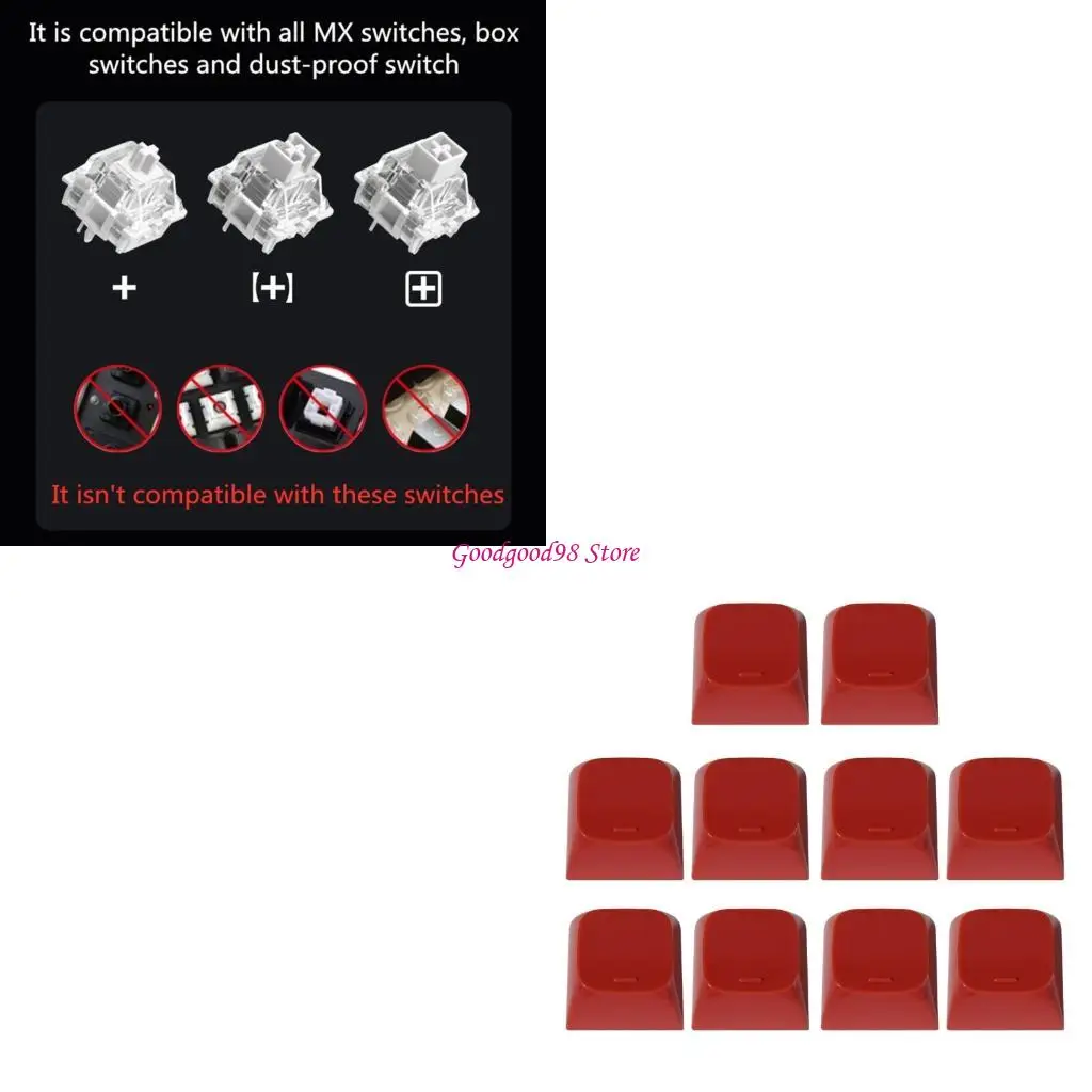 1U Color Jelly Textured Keycaps Tactiled Markers for Mechanical Keyboards 10pcs 