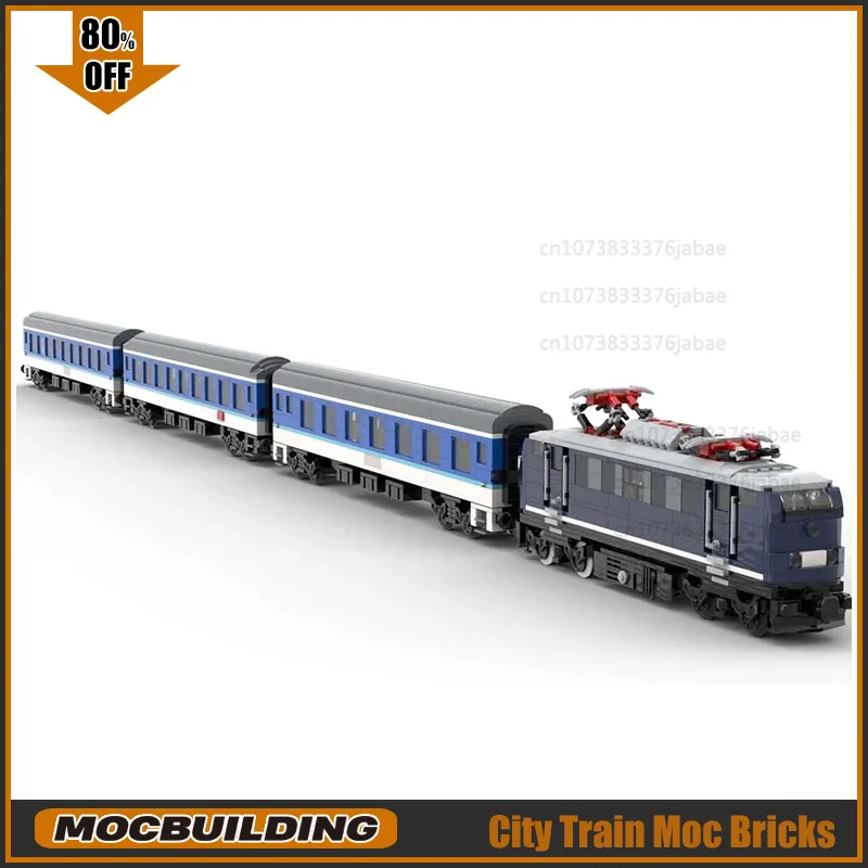 Interegio in Retro Livery MOC Building Blocks City Trains Model DIY Technology Bricks Transportation Educational Toys Gift