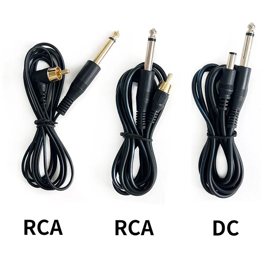 Tattoo Power Cord Clip Cord with RCA/DC Cable Line Connector - Essential Power Supply Accessory for Tattoo Machines