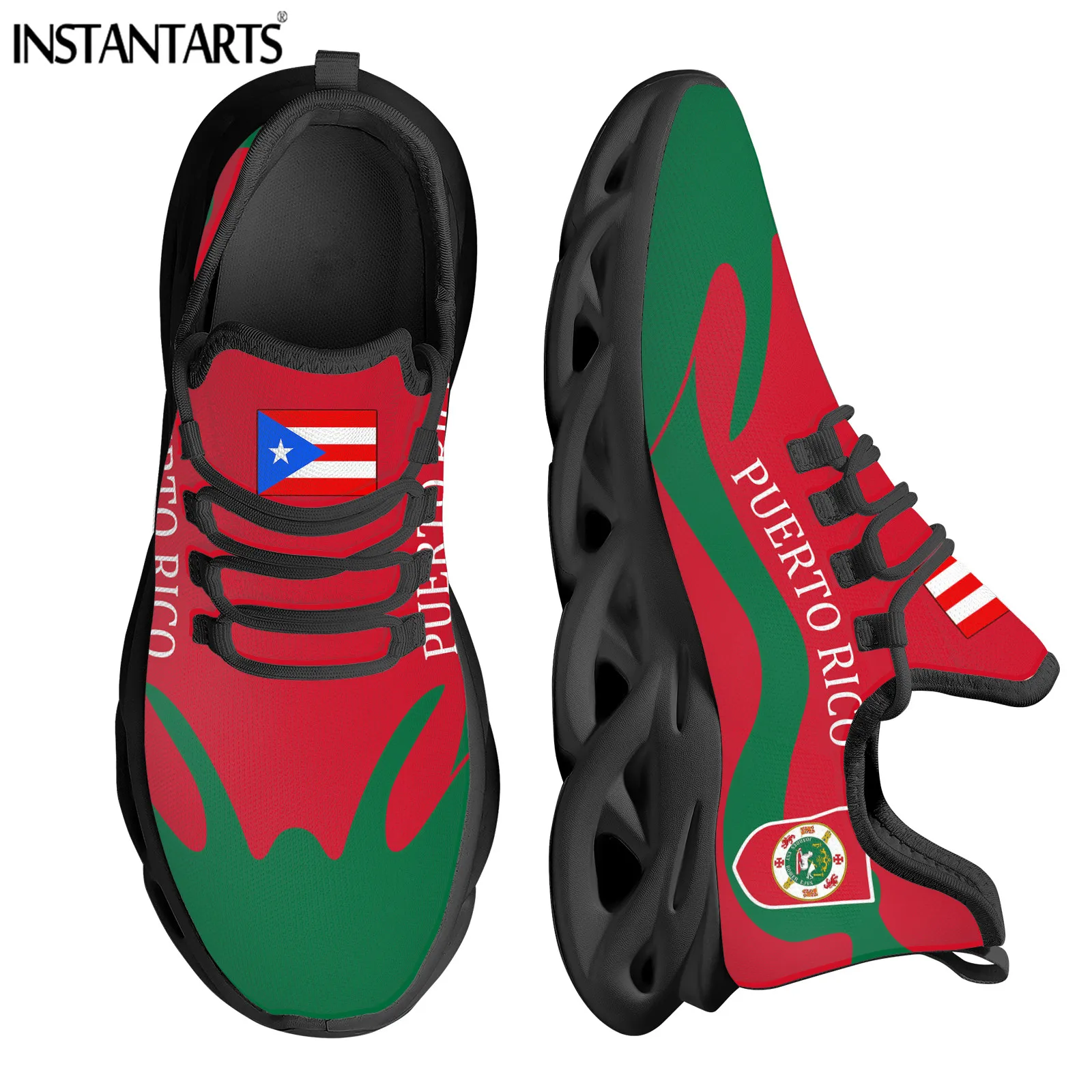 INSTANTARTS Puerto rico Flag Print Women Cool Sneakers Lightweight Soft Mesh Swing Shoes Femme Comfortable Walk Footwear 2022