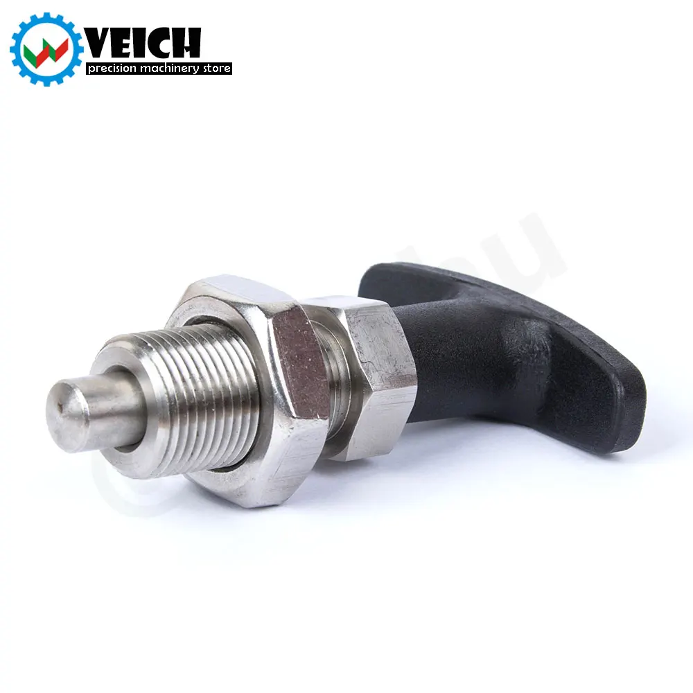 VEICH M12/M16/M20 Fine Thread Spring Index Bolt Carbon Steel/Stainless Steel Hand-Retractable Plungers T-Handle Indexing Plunger