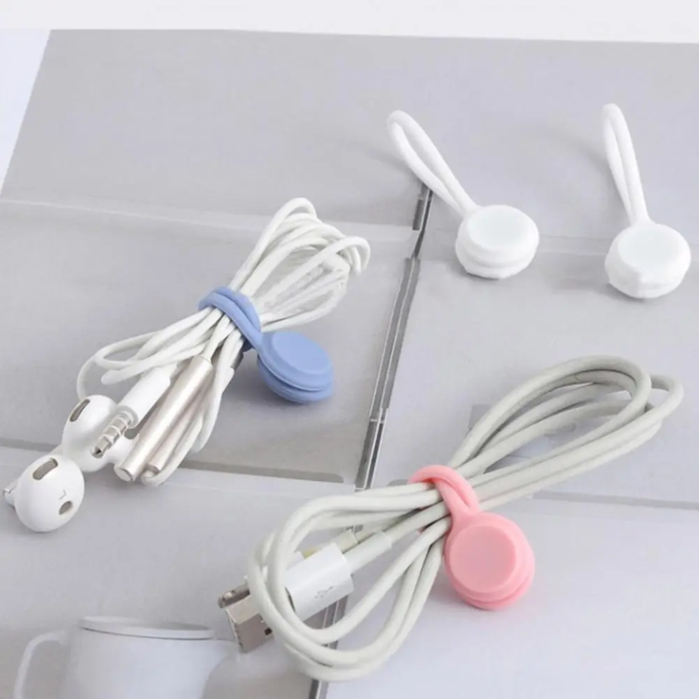 

5/10Pcs Silicone Cable Ties Magnetic Cable Winder Clips Twist Ties Cord Organizer Wire Winding Devices for Home Office School