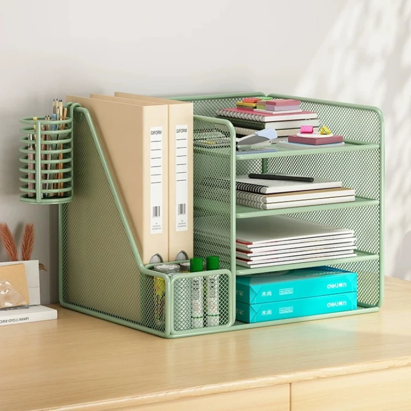 Multi Layer Desktop File Rack Office Document Organizer Folder Archive Paper Sundries Storage Box Counter Display Storage Holder