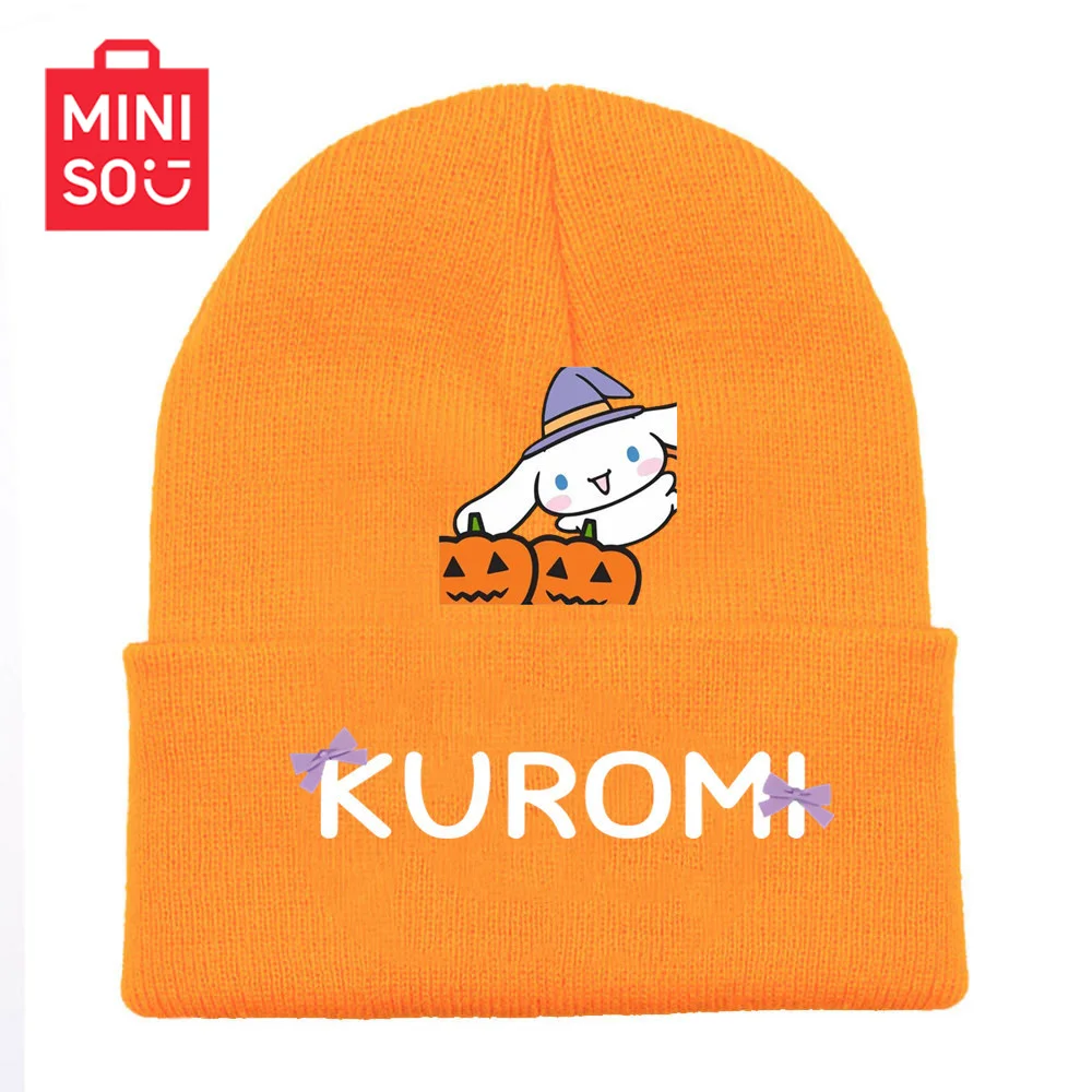 MINISO Хэллоуин НОВАЯ шапка Kulomi Kuromi аниме зимняя Вельветовая шапка осень зима подарки на день рождения для мужчин и женщин