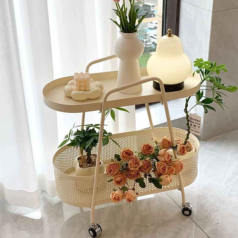 Portable Indoor Plant Stand, Multi-Tier Flower Rack, Balcony or Living Room Cart, Iron Frame, Double-Layer Storage, Smooth