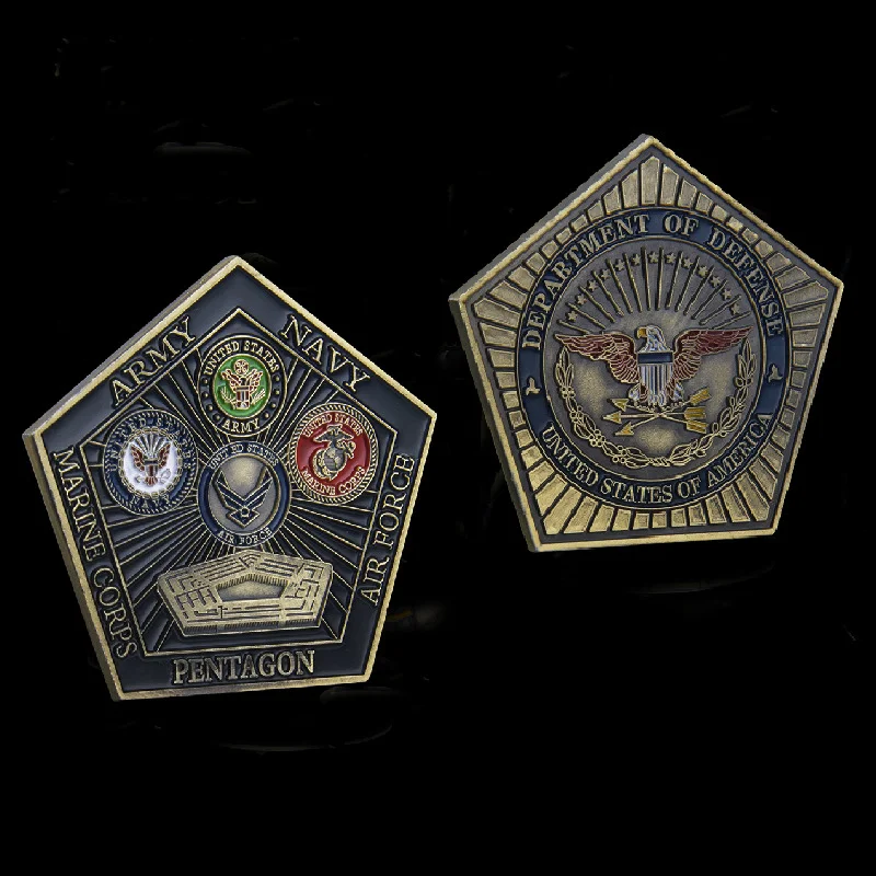 Uniterd States of America Souvenir Coin Department of Defense Commemorative Coin The Pentagon Copper Plated Collection Coin