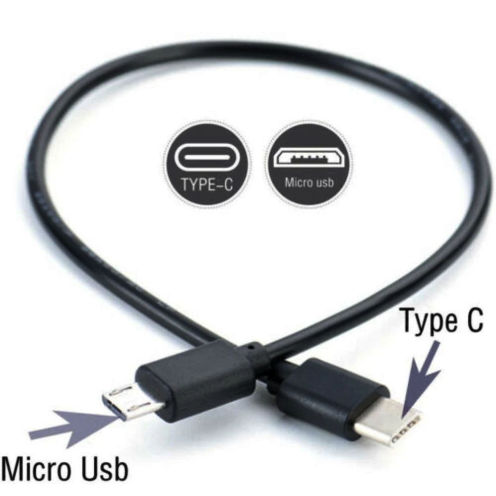 1/2PCS Type C USB-C To Micro USB Adapter Cable for Samsung MacBook Pro Micro B Type-C Cord Short 30cm Fast Charge OTG Data Cable