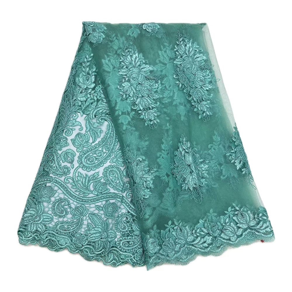 아프리칸 레이스 메쉬 튤 레이스 파티 원단 최신 5야드 진주 디자인 프랑스 웨딩 드레스 레이스 소재 여성 네트 레이스 원단