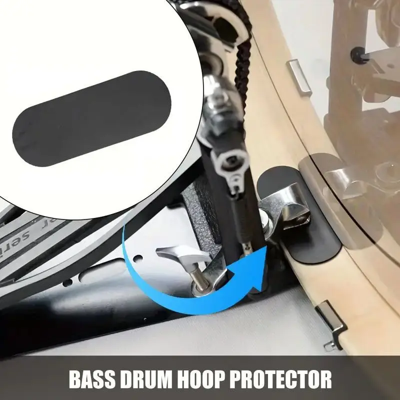 2 pcs per pack,Jazz Drum, Drum Set, Bass Drum Hoop Protective Pad, Silicone Sticker, Percussion, Musical Instrument Accessories