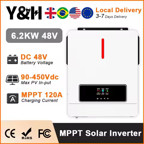 Y&amp;H 6200W Hybrid Solar Inverter 48V 230V Off-Grid Pure Sine Wave Inverter with 120A MPPT Solar Charger Controller BMS WiFi