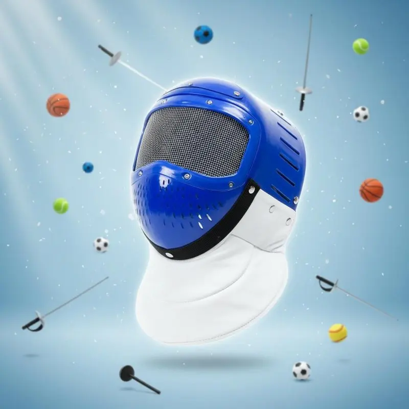Children's Fencing Headgear Stab-Resistant Plastic Fencing Helmet Kids Training Headgear Adjustable Strap Comfortable Lining