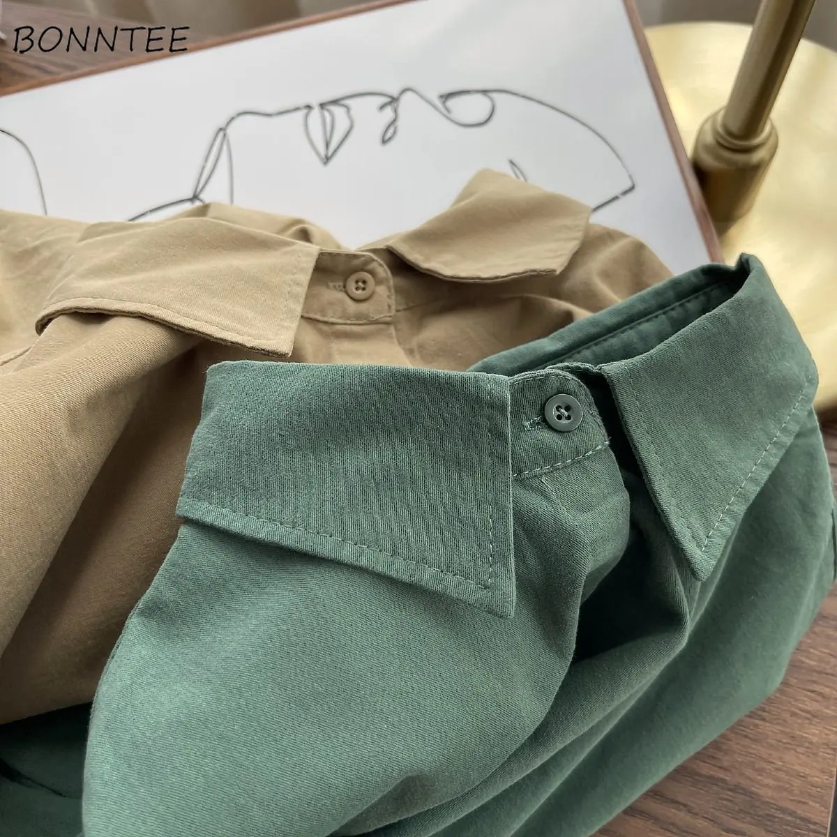 6 cores sólidas camisas femininas simples vintage all-match dentro topos solto novo outono coreano chique moda roupas básicas ins 2025