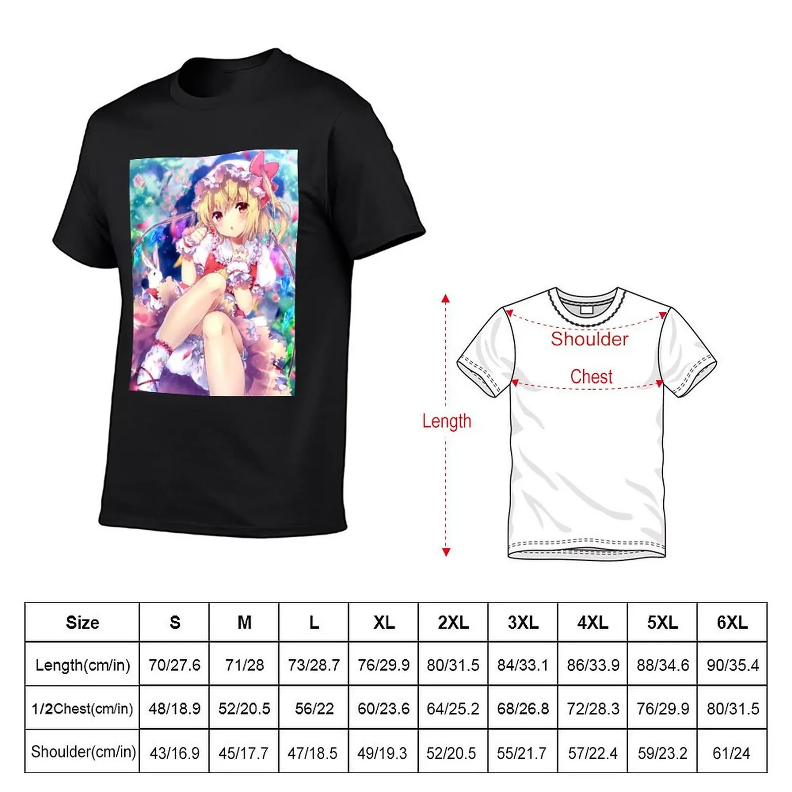 Flandre Scarlet Touhou Anime Waifu T-shirt korean fashion vintage clothes clothes for men