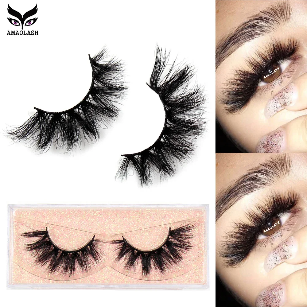 AMAOLASH Makeup 3D Lashes Mink Eyelashes Thick Natural Long False Eyelashes short Mink Lashes High Volume Soft Dramatic  Lashes