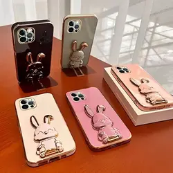 Rabbit Holder Stand Phone Case For Xiaomi Mi 8 9 10 11 12 13 Lite 14T 13T 12T 11T 10T MI Poco C40 C65 X4 X5 X6 Pro 5G Soft Cover