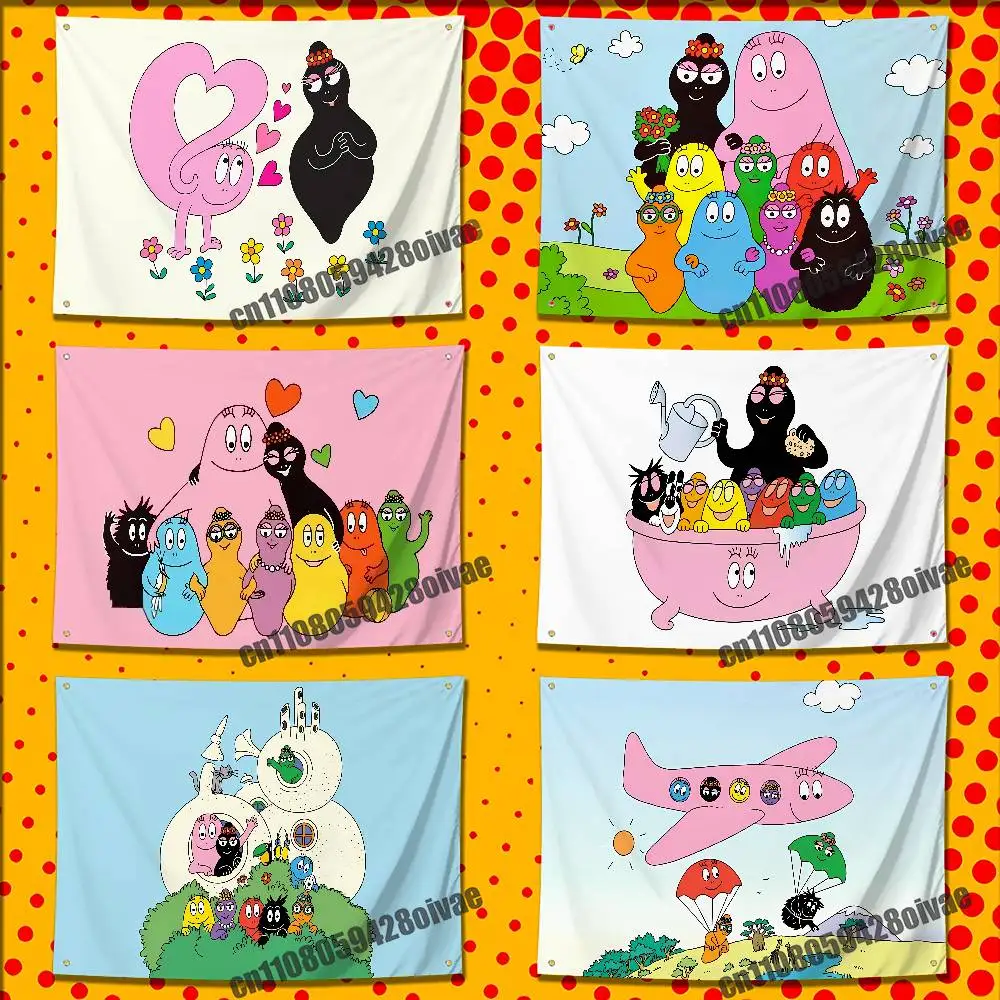 

B-Barbapapa Flag For 50*70cm 60*90cm 60*110cm 80*120cm 100*150cm 150*200cm Camp Banner Tapestry