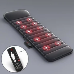 Electric Massage Mattress Full Body with Heating Kneading Vibrating Neck Back Relaxation With Hand Control Lumbar Airbag Pillow