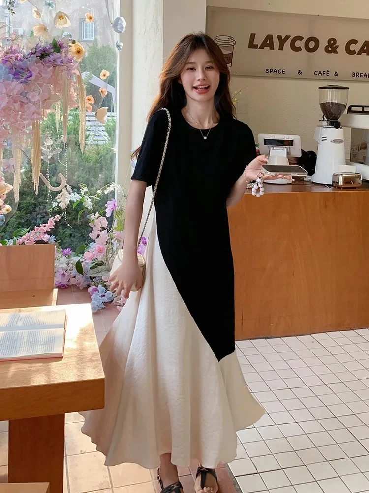 

Большие размеры, летняя повседневная ort Sve Dr, женская свободная длинная юбка выше колена, юбка трапециевидной формы, удобная посадка макси Dr