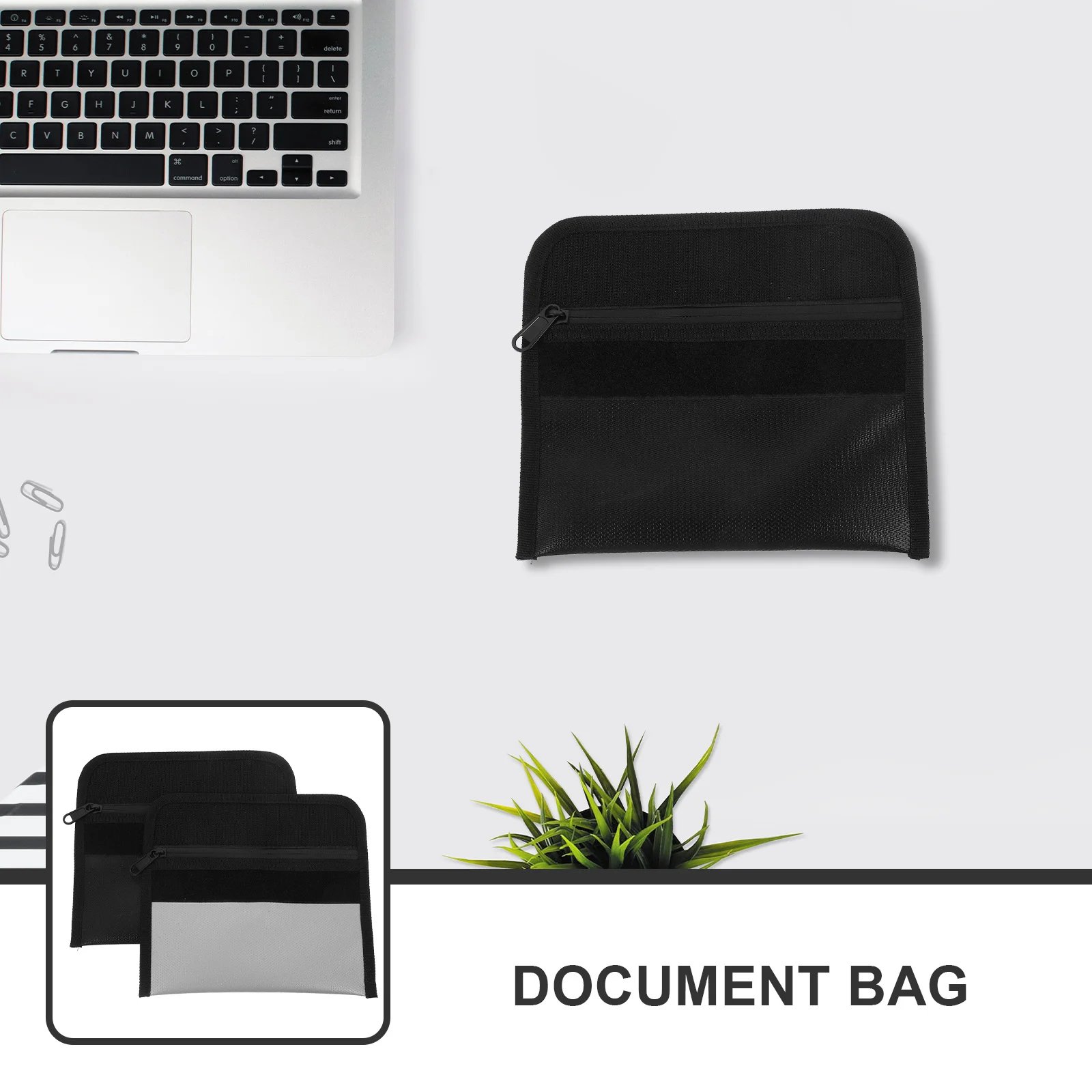 2Pcs Fireproof Document Bag Portable Money Bag for Cash Travel File Holder Water Resistant Document Organizer Fireproof Storage