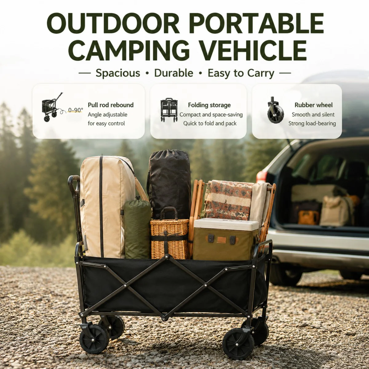 Camping Cart Foldable Trolley  - Outdoor Camping Vehicle 评论和价格