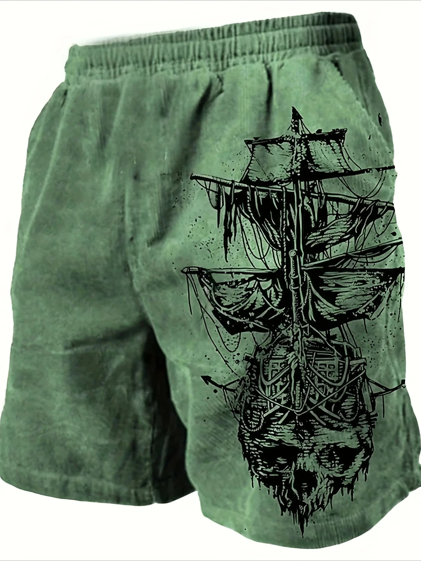 

Men's Shorts Swimming Trunks Quick-drying Pirate Skull Sailboat Beach Shorts Outdoor Hiking Beach Swimwear Shorts Men